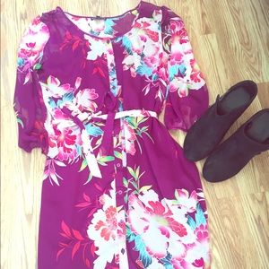 Express floral chiffon dress