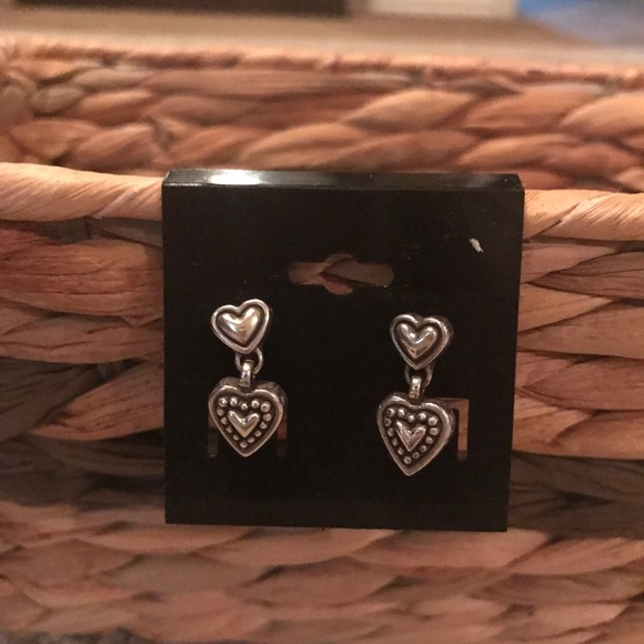 Brighton Silver Heart Shaped earrings