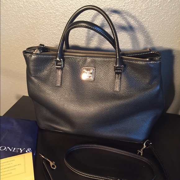D&B Black/black pebbled leather Willa satchel