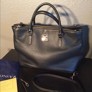 D&B Black/black pebbled leather Willa satchel