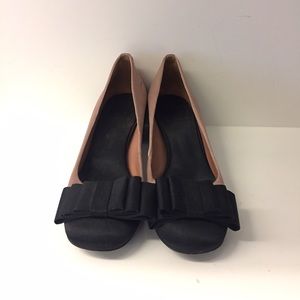 Tory Busch Satin Pink Bow Low Heels