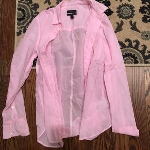 Pink pinstriped J. Crew button down!