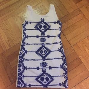 Mini dress with Aztec print