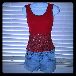 Wet Seal Tops - *Sexy Red Sparkling Flames Tank* Wet Seal Tops - *Sexy Red Sparkling Flames Tank*