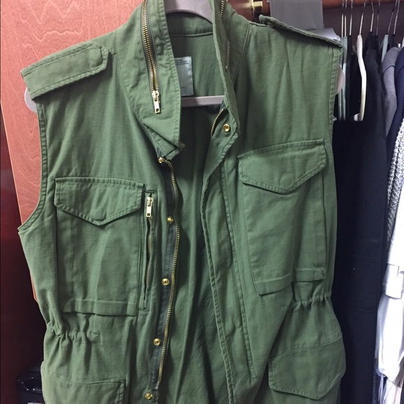 Zara Dark Green Long Vest - Picture 3 of 5