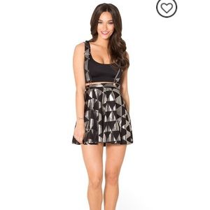 Blackmilk Triangle Silver Pinafore Skater Skirt