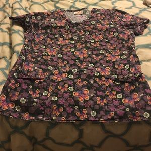 Flower scrub top