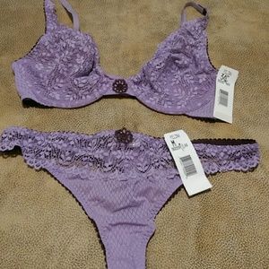 NWT Lavender Bra and Thong Set