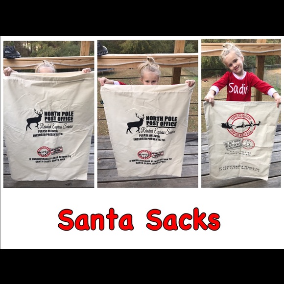 Santa sacs!  Can be monogrammed!