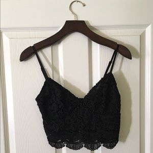 LA Hearts Crop Top- Black