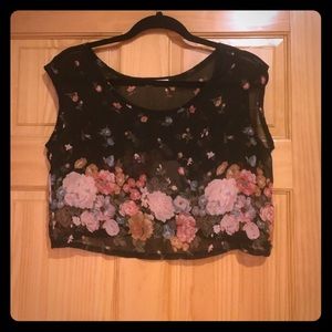 Floral sheer crop top