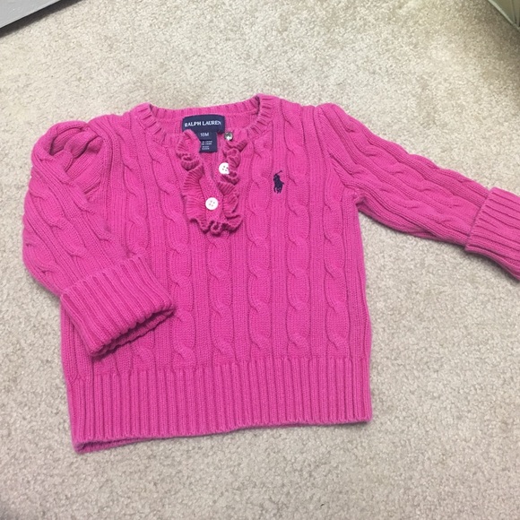 Ralph Lauren/polo toddler girl pink sweater