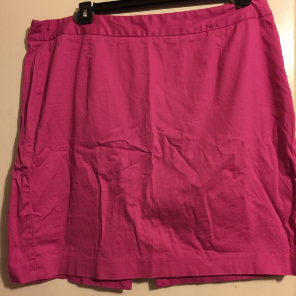 Pink Pencil Skirt with Slit in Back