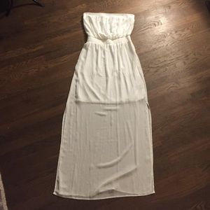 White strapless maxi dress new!