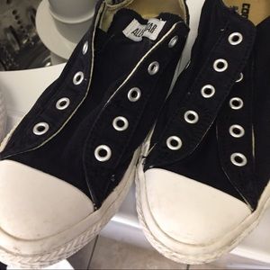 Blue Laceless Converse