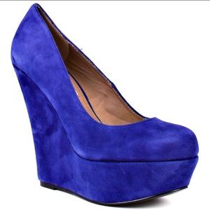 Steve Madden Cobalt Blue Wedge Heels