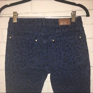 Navy blue leopard jeans