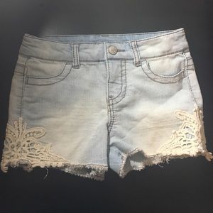 Light blue denim shorts