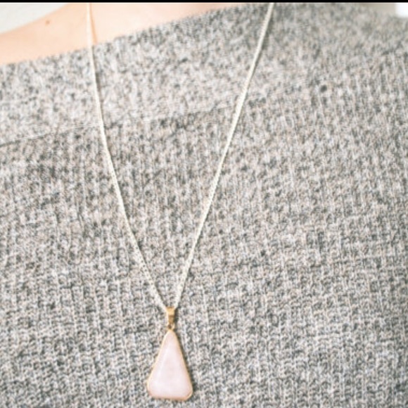 Pink gem pendant necklace