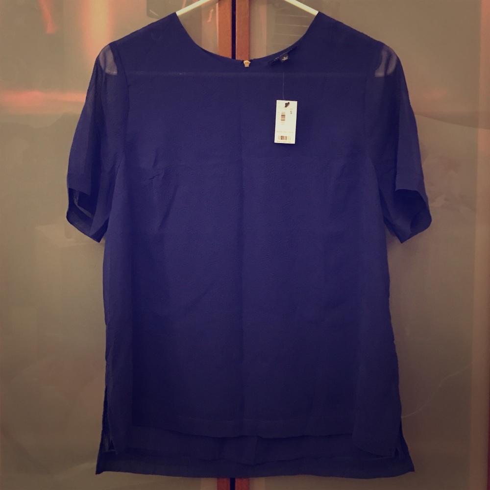 New w tag: Sheer blue comfy blouse