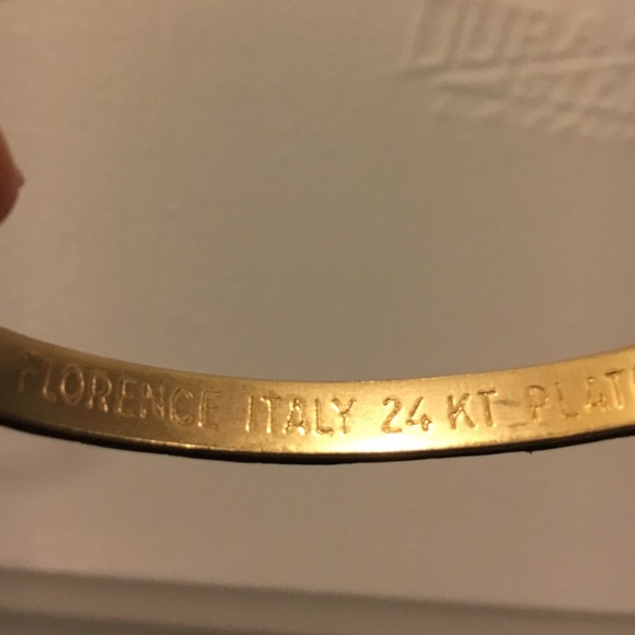 bracelet - gold/ black snake skin - Picture 1 of 4