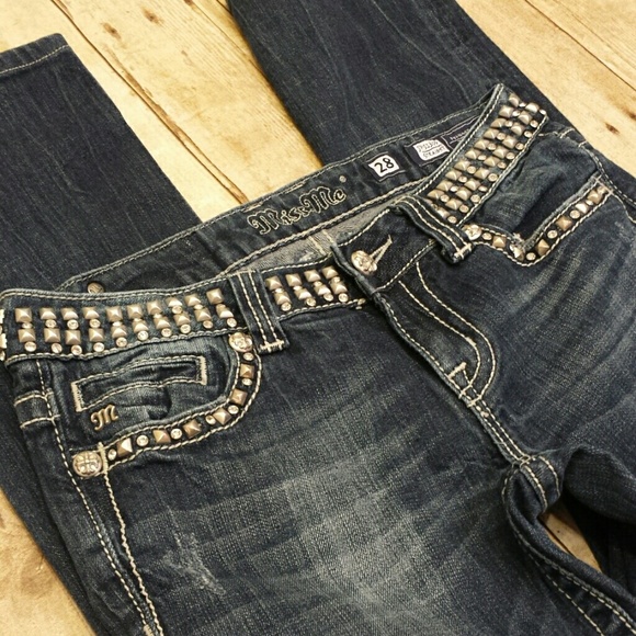Miss Me Denim - FINAL PRICE Miss Me Studs & Diamond Straight Jeans