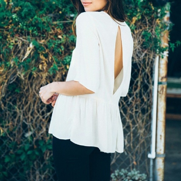 Cream Peplum Top (PRICE FIRM) - Picture 2 of 3