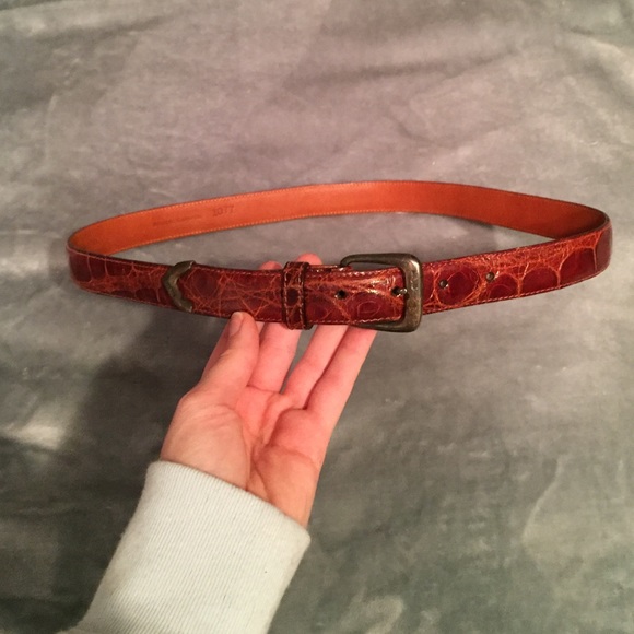 Ralph Lauren Accessories - Ralph Lauren brown leather belt alligator