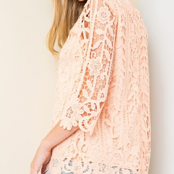 Peach Lace Top - Picture 3 of 4