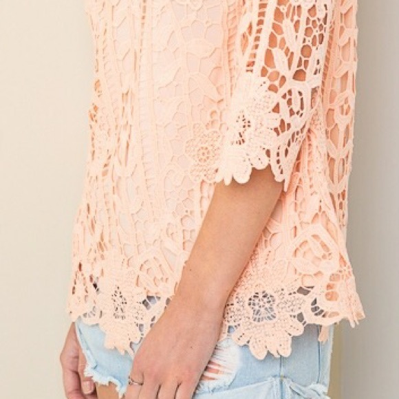 Peach Lace Top - Picture 4 of 4