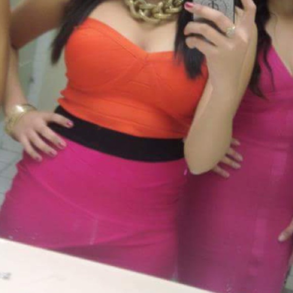 Bebe bandage orange and pink!