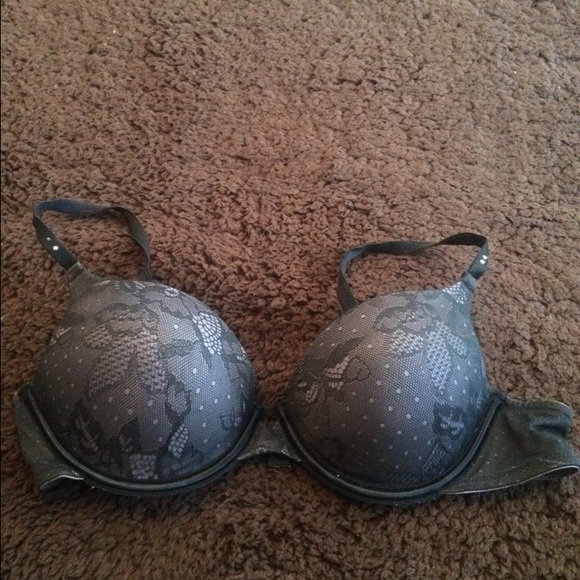 Black printed semi push-up bra