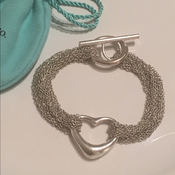 Rare Tiffany & Co Sterling Silver Heart Bracelet