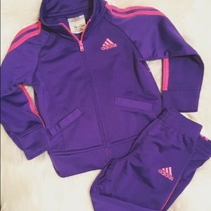 18 Month Adidas Jump Suit - Purple and Pink