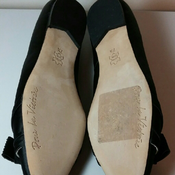 New! Pour La Victoire black satin flats size 7.5 - Picture 4 of 4