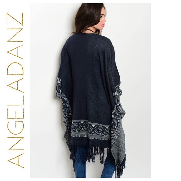 πHPπ Navy and Gray Tribal Sweater Cardigan - Picture 2 of 3