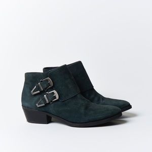 Vince Camuto, Trapeez, Ankle Boot, Navy Blue Suede