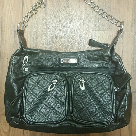 Kate Laundry Black Crushed Leather Purse