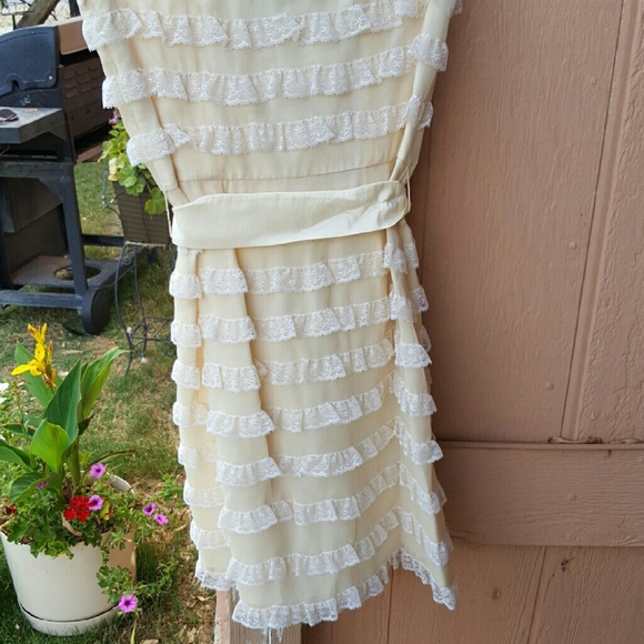 Cream Lace Betsey Johnson Strapless Dress