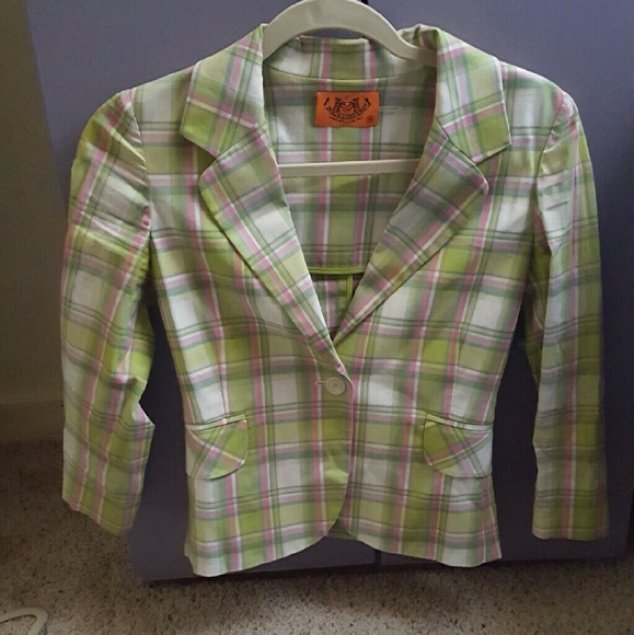 Green Plaid Juicy Couture Blazer