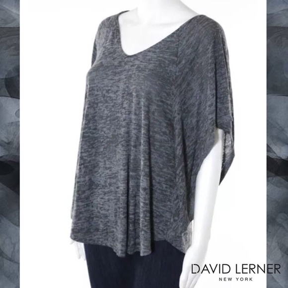 David Lerner Gray/Black Wash Basic Butterfly Tee - image 2