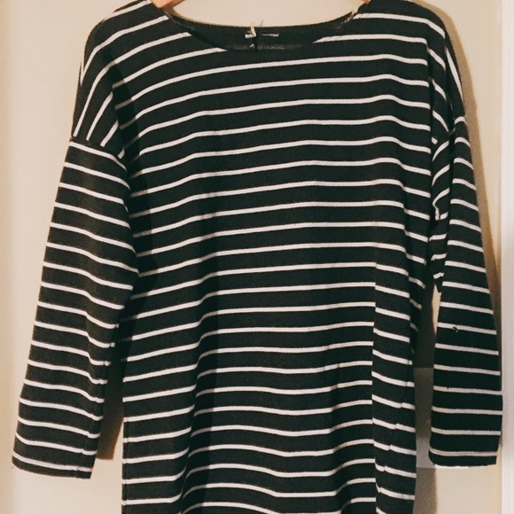 Strip boat neck top