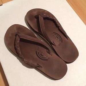 Single layer classic leather Rainbow Sandals