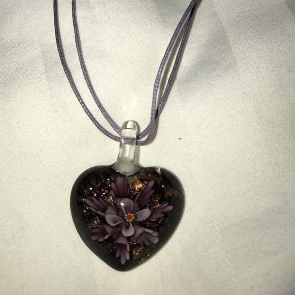 Heart glass necklace