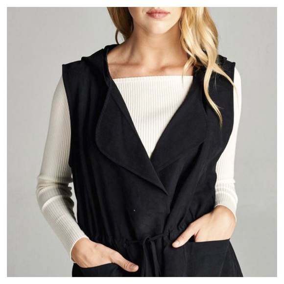 New Arrival- Plus Size Hooded Utility Vest - Picture 2 of 4