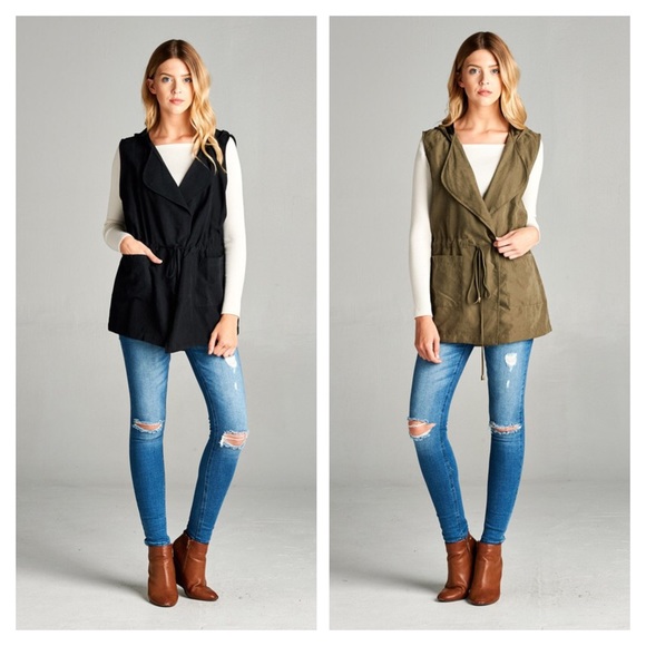 New Arrival- Plus Size Hooded Utility Vest - Picture 4 of 4