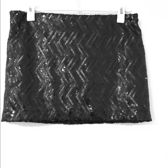 Black sequin miniskirt