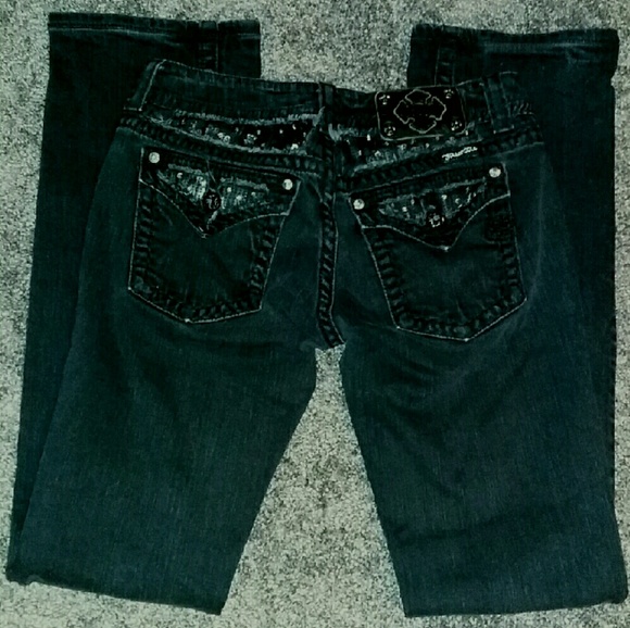 Miss Me black jeans. Sequin detail. Size 29