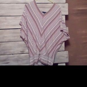 Pastel striped blouse.