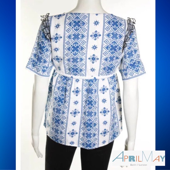 APRIL MAY 'Fair Isle' Geometric Print Tassel Top - Picture 3 of 4